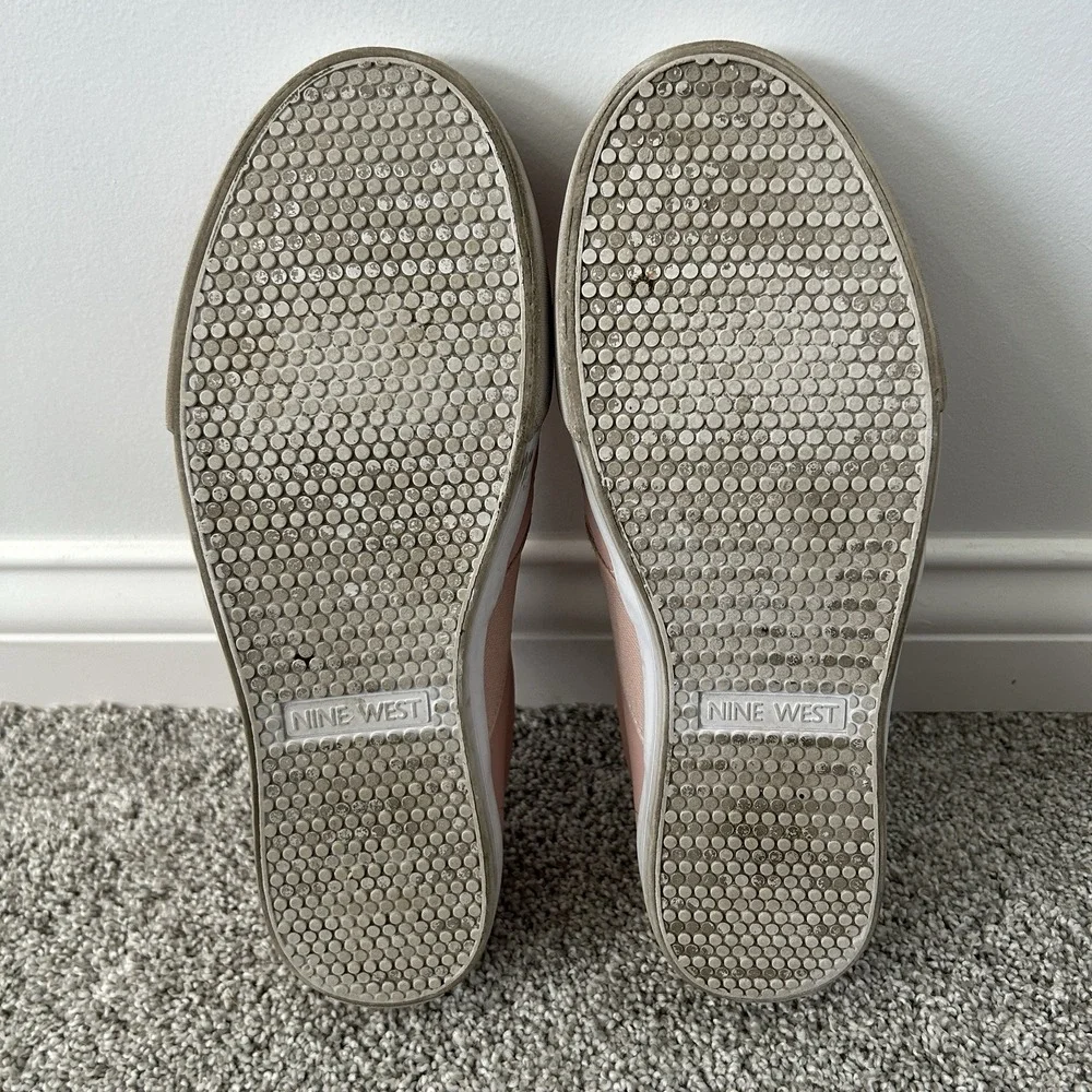 Nine West WNLACIE3 Pink Slip On Quilted Stitch Toe‎ Flat Loafers Womens 9.5M